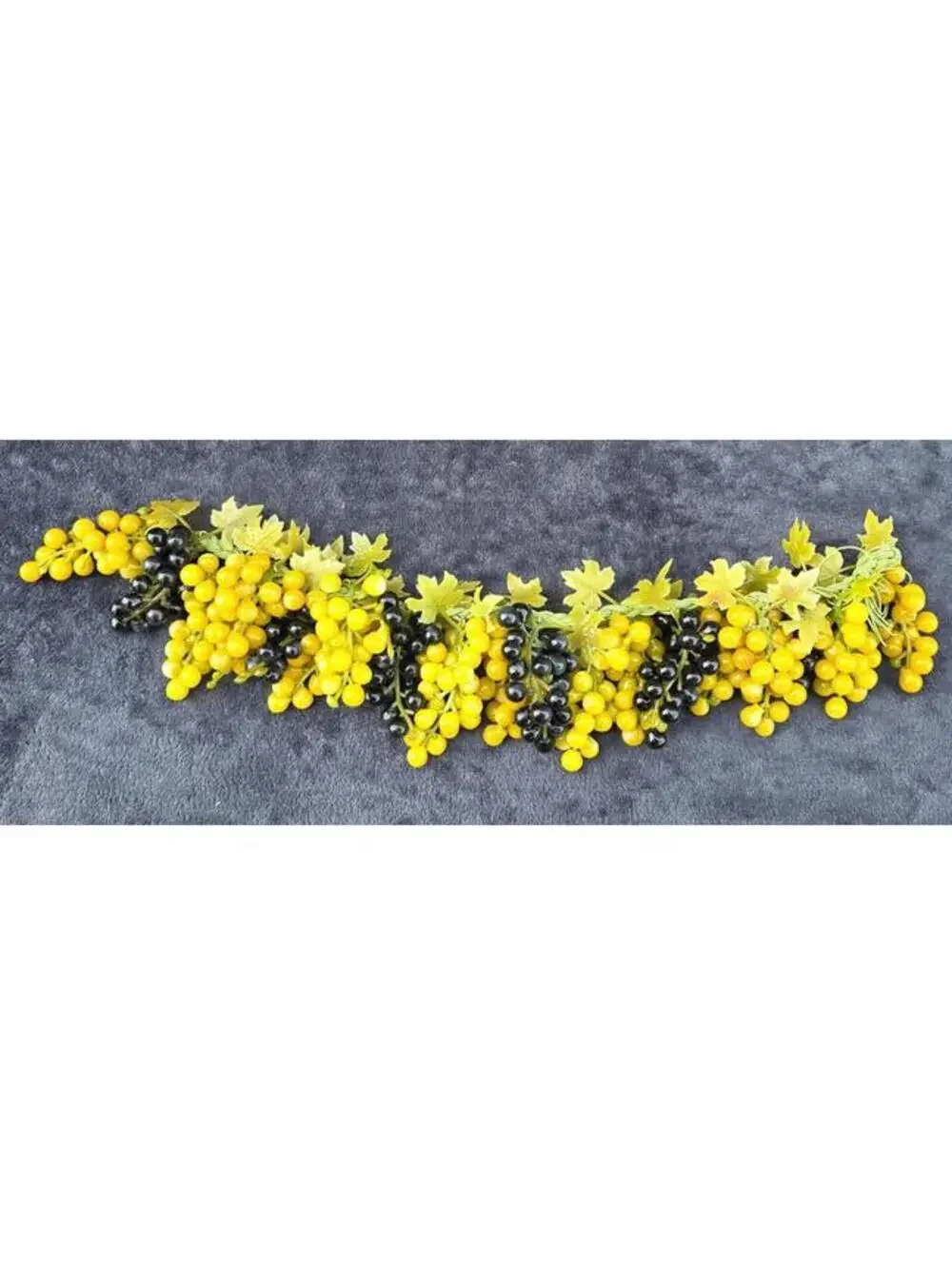 Vintage Artificial Grape Garland Swag Green Purple Grapes Fruit Leaves Vine